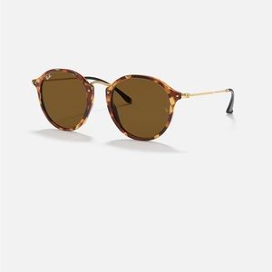 Ray-Ban Round Fleck Sunglasses in Polished Brown Havana / Tortoiseshell